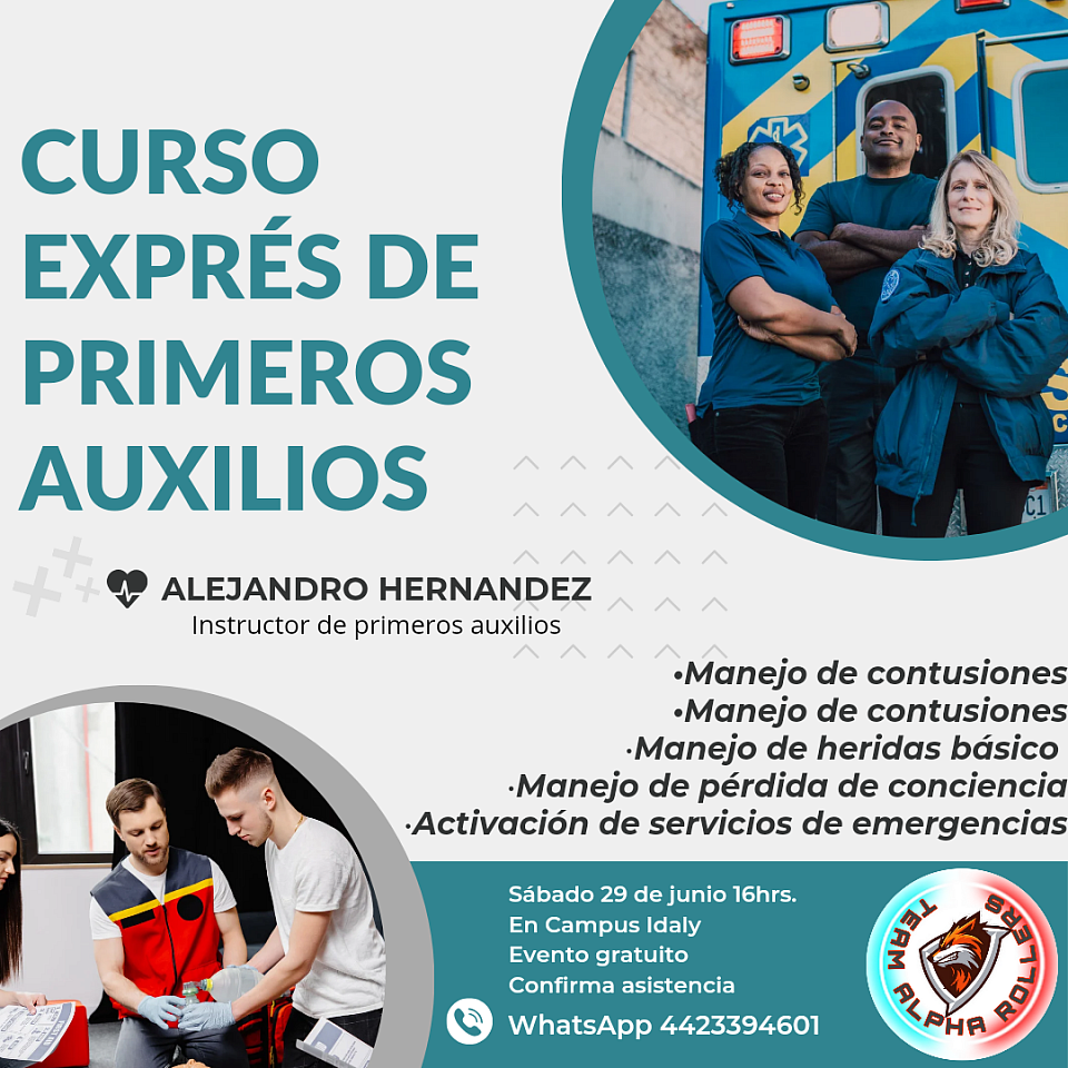 Curso exprés de primeros auxilios junio 2024